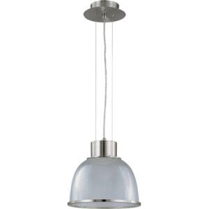 SATCO Prismatic Glass Pendant (1) 150W A19 maximum/Medium base 12 3/8"W x 10 5/8"H Brushed Nickel Clear Glass