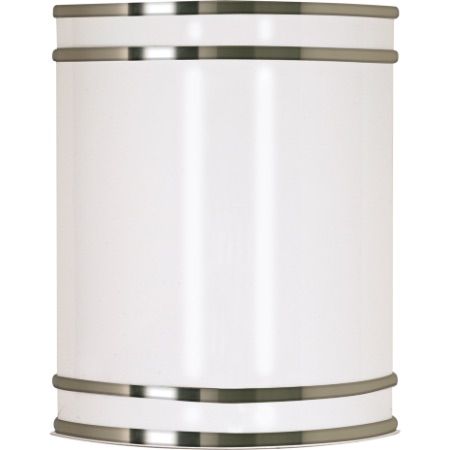 SATCO Fluorescent Ceiling & Wall Fixture (1) 18W T3 Mini Spiral/GU24 base/2700K included 9"W x 10 1/2"H Extension 4" Brushed Nickel White Acrylic