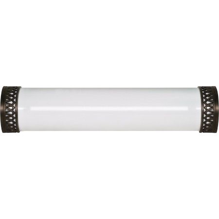 SATCO CFL Fixture (2) F17T8 maximum 25"W x 5 1/2"H Extension 3" Old Bronze Whie Acrylic