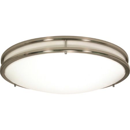 SATCO LED Glamour BN Flush 25W 17" 3000K 2000Lm 17"W x 3¾"H Brushed Nickel