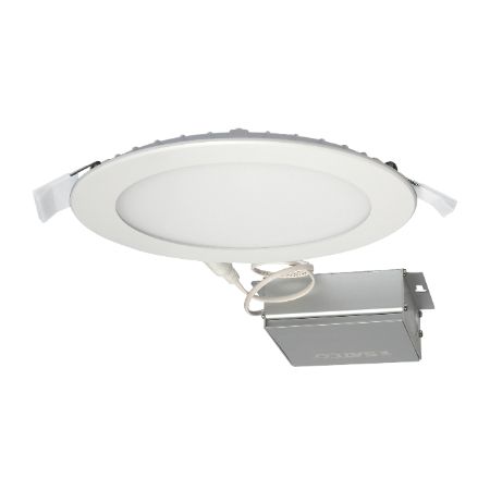 SATCO Low Profile LED Edge-Lit Downlight with External Driver/Junction Box 6" Round 12W 4000K 850Lm