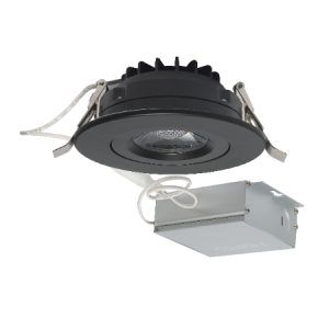 SATCO Low Profile LED Downlight with External Driver 4 1/2" Round Gimbal 12W 3000K 850Lm Black