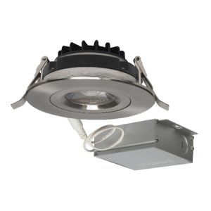 SATCO Low Profile LED Downlight with External Driver 4 1/2" Round Gimbal 12W 3000K 850Lm Brushed Nickel