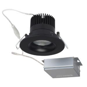 SATCO Low Profile LED Downlight with External Driver 3 1/2" Round Gimbal 12W 3000K 840Lm Black