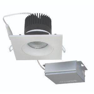 SATCO Low Profile LED Downlight with External Driver 3 1/2" Square Gimbal 12W 3000K 840Lm White