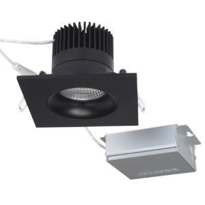 SATCO Low Profile LED Downlight with External Driver 3 1/2" Square Gimbal 12W 3000K 840Lm Black