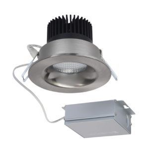 SATCO Low Profile LED Downlight with External Driver 3 1/2" Round 12W 3000K 840Lm Burshed Nickel