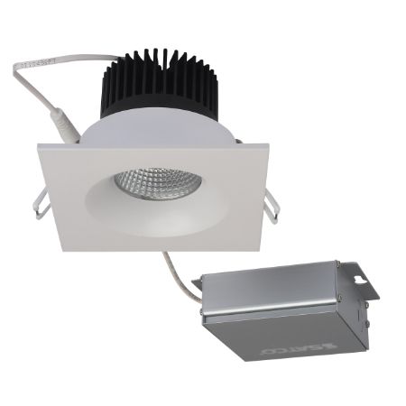 SATCO Low Profile LED Downlight with External Driver 3 1/2" Square 12W 3000K 840Lm White