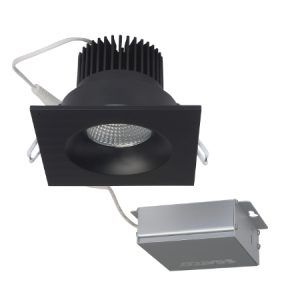 SATCO Low Profile LED Downlight with External Driver 3 1/2" Square 12W 3000K 840Lm Black