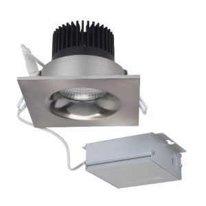 SATCO Low Profile LED Downlight with External Driver 3 1/2" Square 12W 3000K 840Lm Brushed Nickel