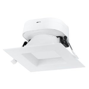 SATCO 4" LED Direct Wire Square Trim Downlight 7W 120V 4000K 490Lm