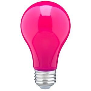 SATCO LED A19 Colour Lamp Filament 8W Pink