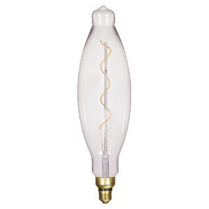 SATCO Spiral Filament LED Lamp in HID Envelope BT38 E26 4W 2150K 200Lm Clear