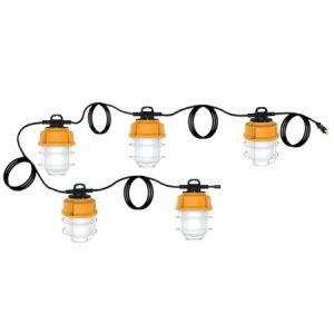 SATCO High Lumen Industrial/Commercial 50' LED String/Plug Light 100W 120V 5000K 10000Lm