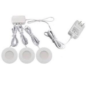 3 Pack Puck Light 3" LED 4000K With Plug-In Non Dim Driver & 6-Port Hub