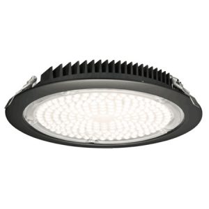 10" Round Commercial 50W LED 3000K Black 60° 6300 lm Type IC Air-Tight Wet IP65 CRI 80