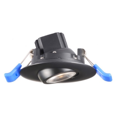 2" 24V Not Dim Round Eyeball Gimbal 5W LED 2700K Black 24° 380 lm Type IC Air-Tight Wet CRI 90+