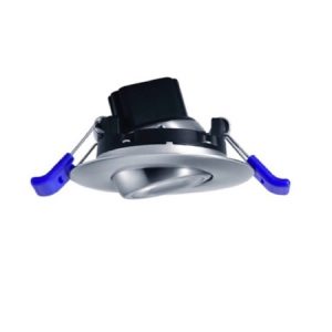 2" 24V Not Dim Round Eyeball Gimbal 5W LED 27K Brushed Nickel 24° 380 lm Type IC Air-Tight Wet CRI 90+