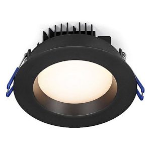 4" Round Regressed Plenum 14.5W LED 2700K Black 95° 950 lm Type IC Air-Tight Wet ES CRI 90+