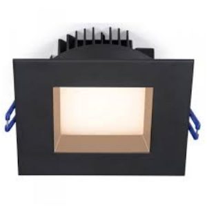 4" Square Regressed Plenum 14.5W LED 2700K Black 95° 850 lm Type IC Air-Tight Wet ES CRI 90+
