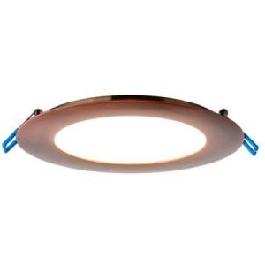6" Round Super Thin 17W LED 2700K Brushed Copper 110° 950lm Type IC Air-Tight Wet ES CRI 90+