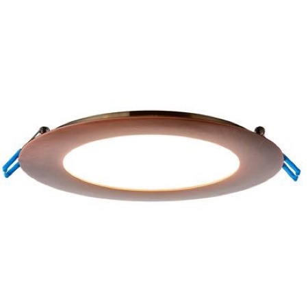 6" Round Super Thin 17W LED 2700K Brushed Copper 110° 950lm Type IC Air-Tight Wet ES CRI 90+