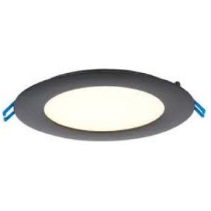 6" Round Super Thin 17W LED 2700K Black 110° 950 lm Type IC Air-Tight Wet ES CRI 90+