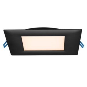6" Square Super Thin 17W LED 2700K Black 110° 1000 lm Type IC Air-Tight Wet ES CRI 80