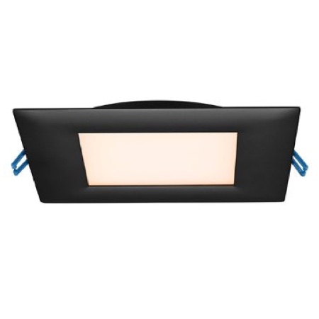 6" Square Super Thin 17W LED 2700K Black 110° 1000 lm Type IC Air-Tight Wet ES CRI 80