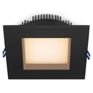 6" Square Regressed Plenum 18W LED 2700K Black 95° 1100 lm Type IC Air-Tight Wet ES CRI 90+