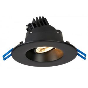 3" Round Regressed Gimbal 7.5W LED 2700K Black 38° 580 lm Type IC Air-Tight Wet ES CRI 90+