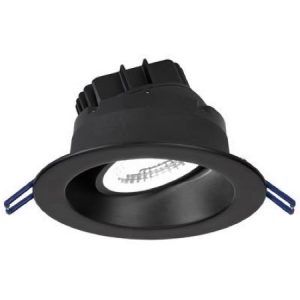 4" Round Regressed Gimbal 11.4W LED 2700K Black 38° 960 lm Type IC Air-Tight Wet ES CRI 90+
