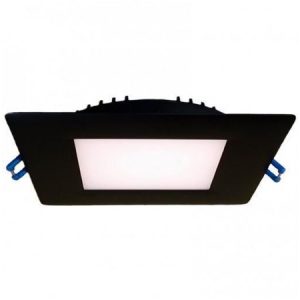 6" Square Slim 14W LED 3000K Black 110° 900 lm Type IC Air-Tight Wet CRI 80
