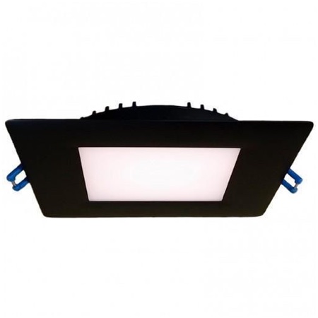 6" Square Slim 14W LED 4100K Black 110° 950 lm Type IC Air-Tight Wet CRI 80