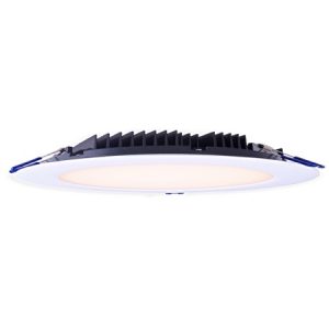 8" Round Slim 33W LED 3000K White 110° 2200 lm Type IC Air-Tight Wet ES CRI 80