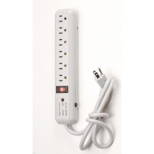 SATCO 6 Outlet Indoor Extension Cord 4Ft White