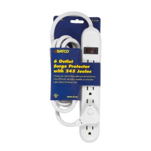 SATCO 6 Outlet Standard Surge Suppressor 125V 6' Cord