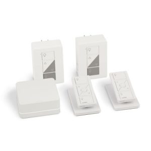 LUTRON Starter Kit with Smart Bridge Plug-in Lamp Dimmers (2) Claro Wallplates (2) Pico Remotes (2) Individual Tabletop Pedestals (2) 100W CFL & LED 300W Inc/Hal 120V