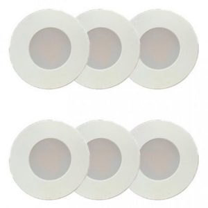 LOTUS 6 Pack Mini Puck White 1" LED 12V 1W 3000K 70Lm per Puck With Plug-In Non-Dimmable & 6-Port Hub